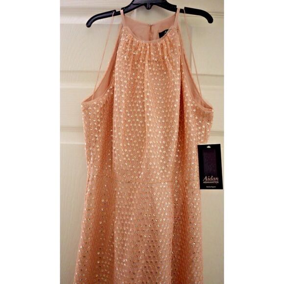 Aidan x Aidan Mattox MN1E207037 Women's Sz 2 Rose Quart Halter Midi Dress $265 - Picture 6 of 13